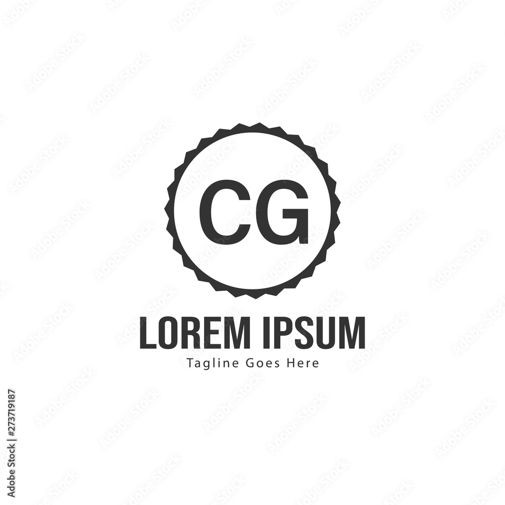 Initial CG logo template with modern frame. Minimalist CG letter logo vector illustration Initial CG logo template with modern frame. Minimalist CG letter logo vector illustration