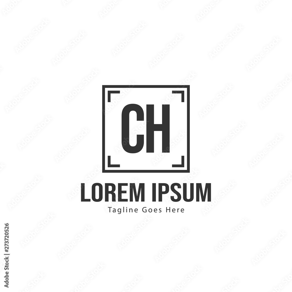 Initial CH logo template with modern frame. Minimalist CH letter logo vector illustration Initial CH logo template with modern frame. Minimalist CH letter logo vector illustration