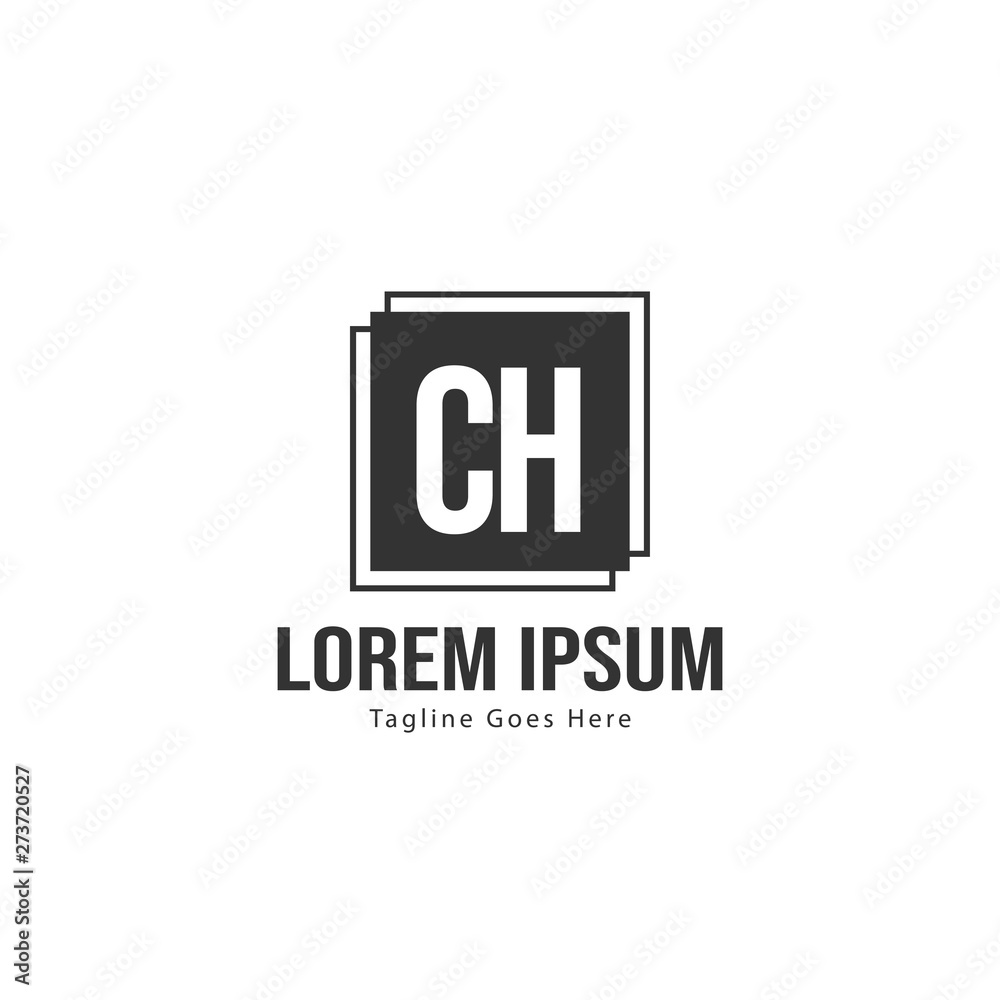 Initial CH logo template with modern frame. Minimalist CH letter logo vector illustration Initial CH logo template with modern frame. Minimalist CH letter logo vector illustration
