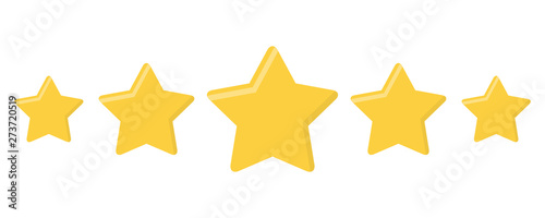 Five stars customer product rating review in a flat design