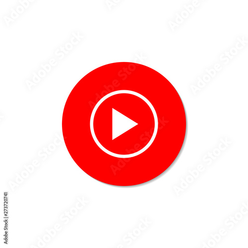 Free Download Play Video. Red button on a white background - GFXLoad