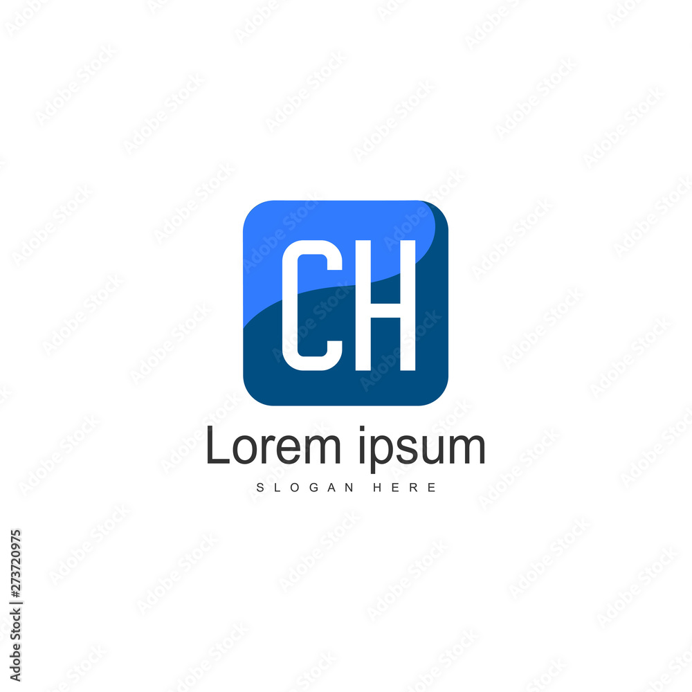 Initial CH logo template with modern frame. Minimalist CH letter logo vector illustration Initial CH logo template with modern frame. Minimalist CH letter logo vector illustration