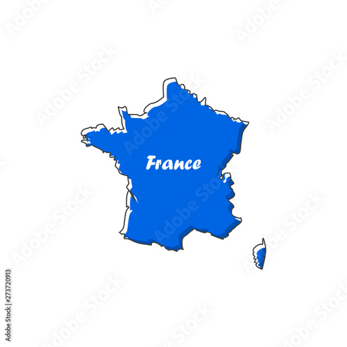 France map icon in a flat design. Vector illustration