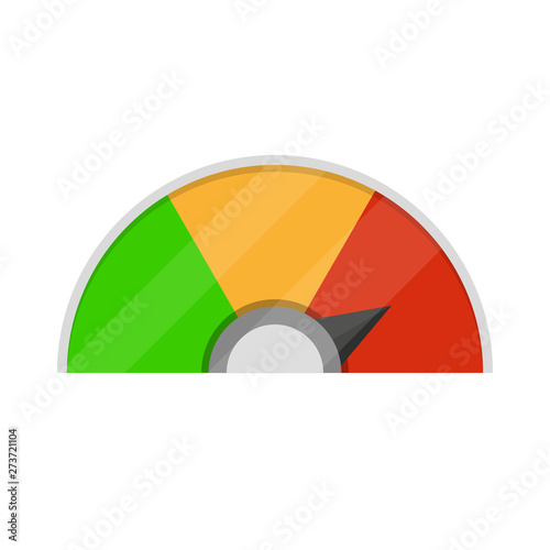 Speedometer icon. Colorful infographic gauge element. Vector illustration