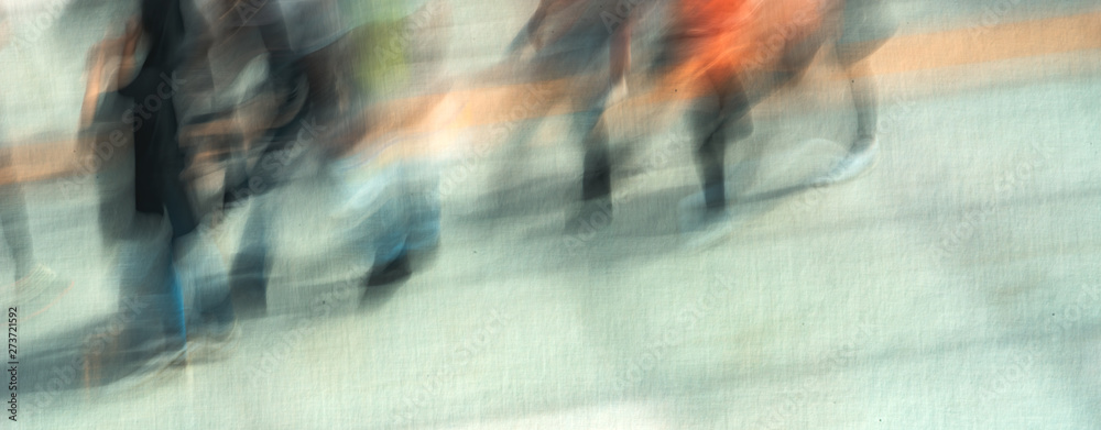 Group of people, motion blur effect