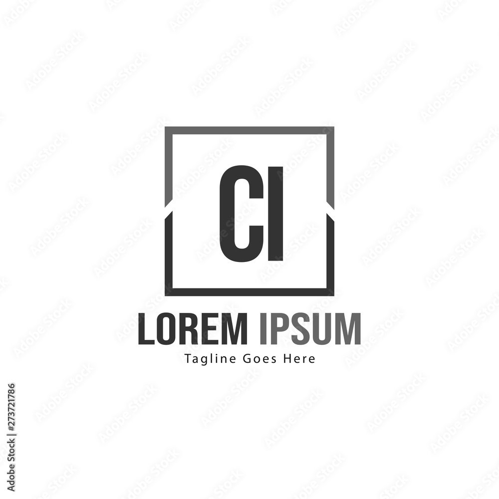 Initial CI logo template with modern frame. Minimalist CI letter logo vector illustration Initial CI logo template with modern frame. Minimalist CI letter logo vector illustration