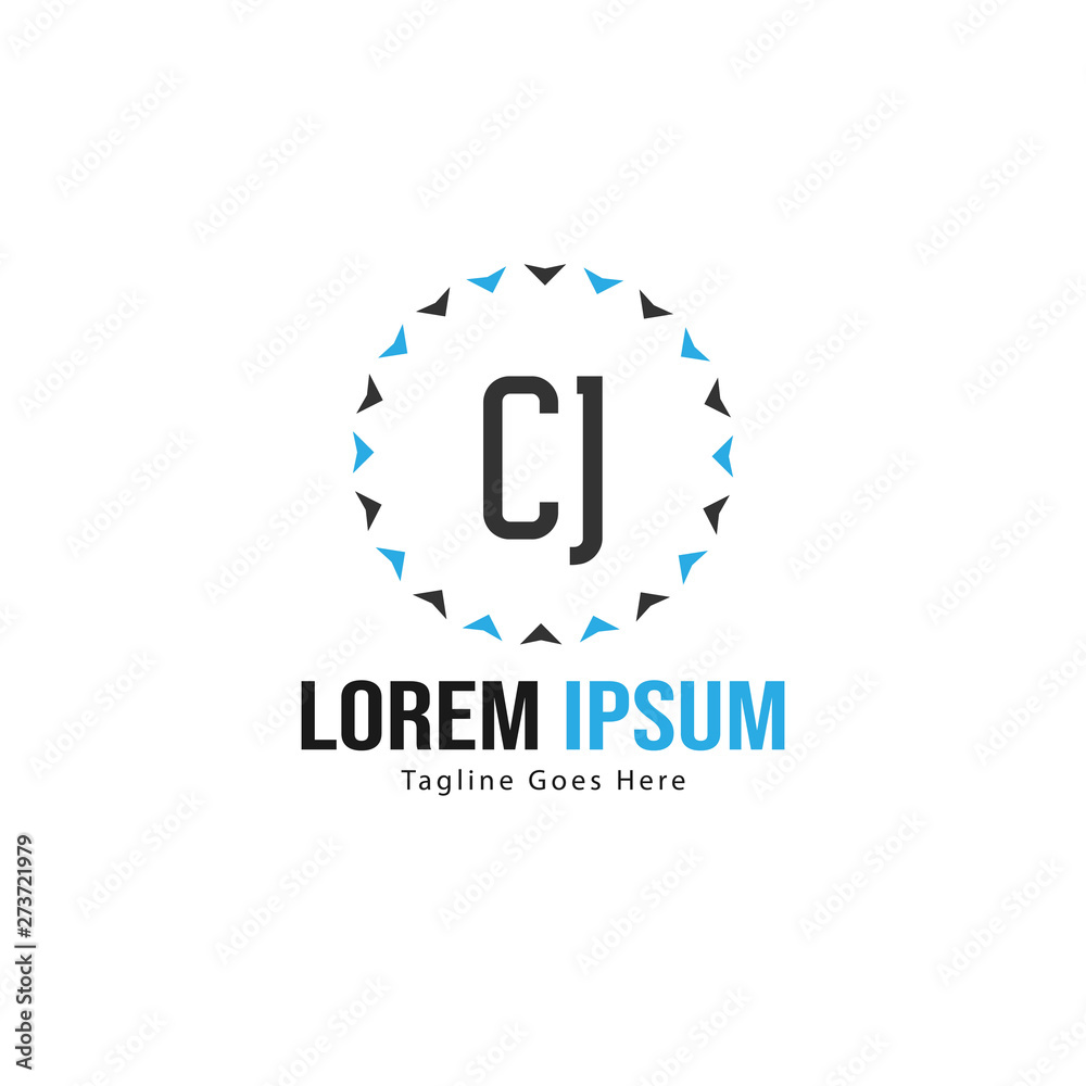 Initial CJ logo template with modern frame. Minimalist CJ letter logo vector illustration Initial CJ logo template with modern frame. Minimalist CJ letter logo vector illustration