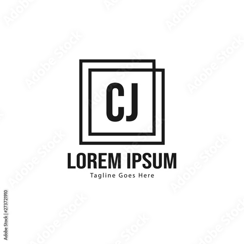 Initial CJ logo template with modern frame. Minimalist CJ letter logo vector illustration