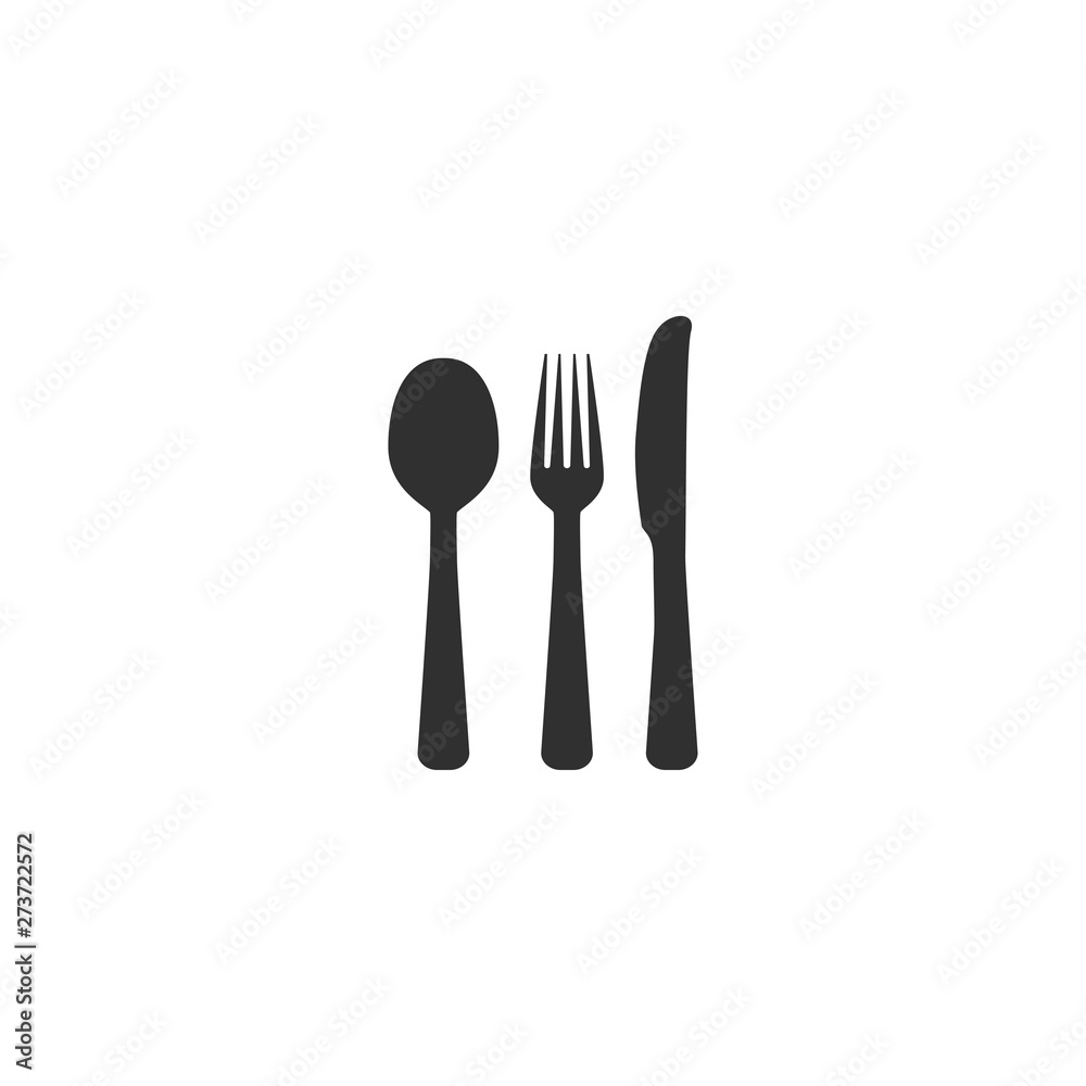 Spoon, fork and knife icon in simple design. Vector illustration Spoon, fork and knife icon in simple design. Vector illustration