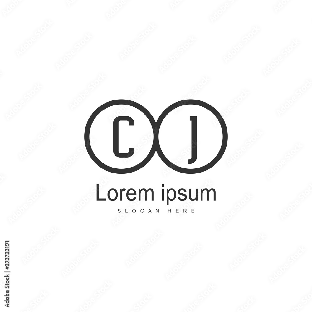 Initial CJ logo template with modern frame. Minimalist CJ letter logo vector illustration Initial CJ logo template with modern frame. Minimalist CJ letter logo vector illustration
