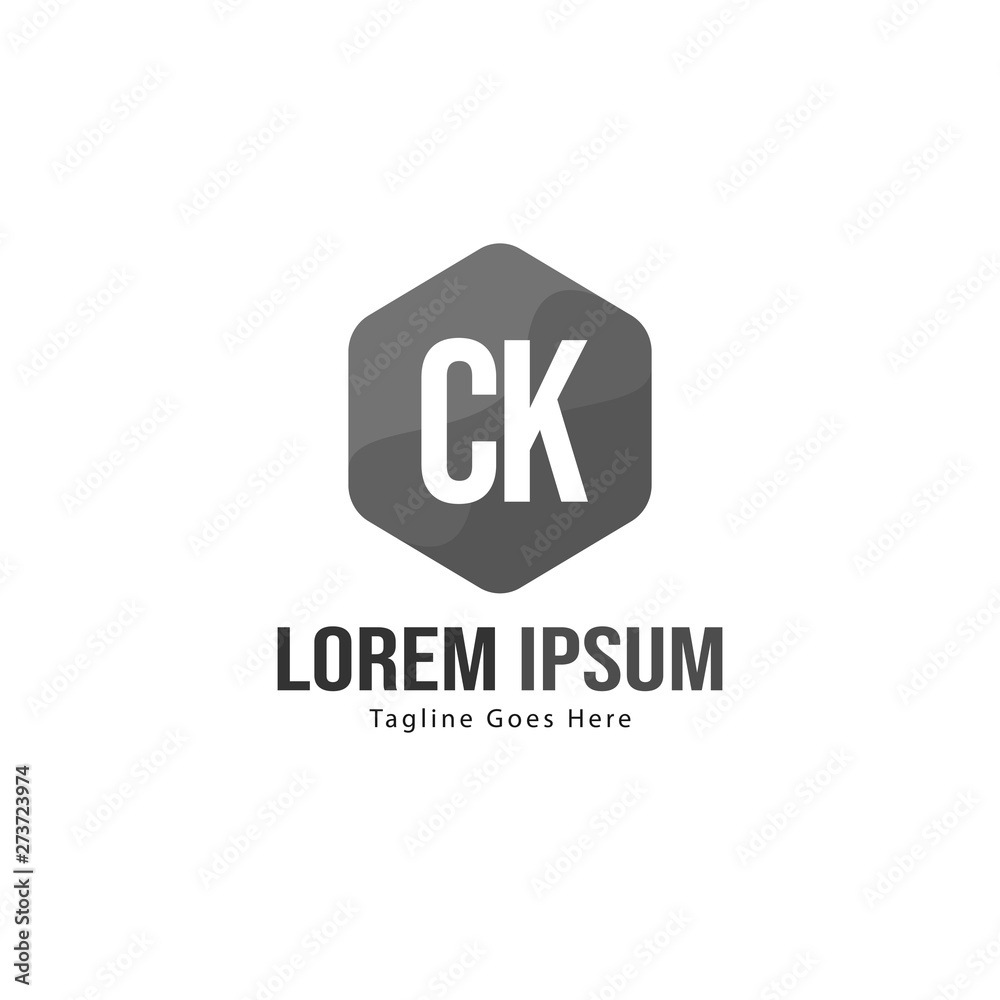 Initial CK logo template with modern frame. Minimalist CK letter logo vector illustration Initial CK logo template with modern frame. Minimalist CK letter logo vector illustration