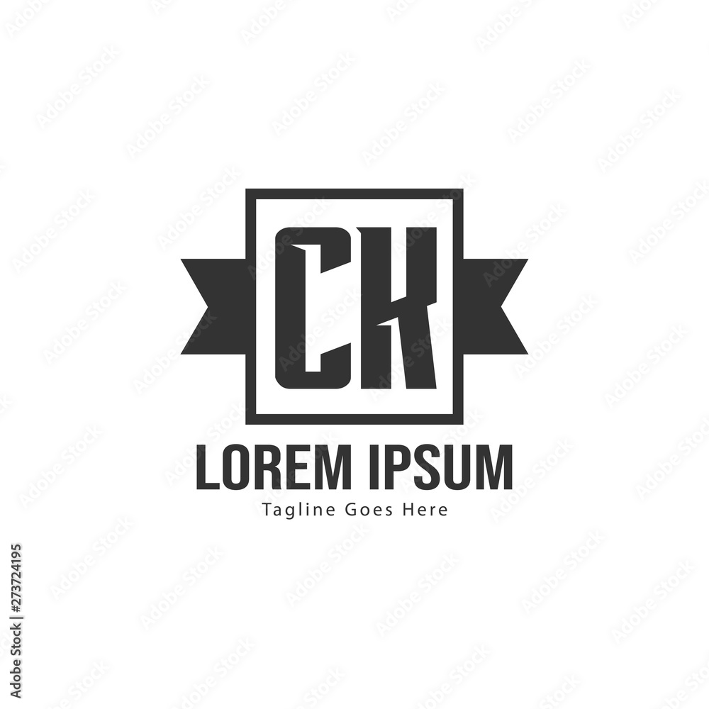 Initial CK logo template with modern frame. Minimalist CK letter logo vector illustration Initial CK logo template with modern frame. Minimalist CK letter logo vector illustration