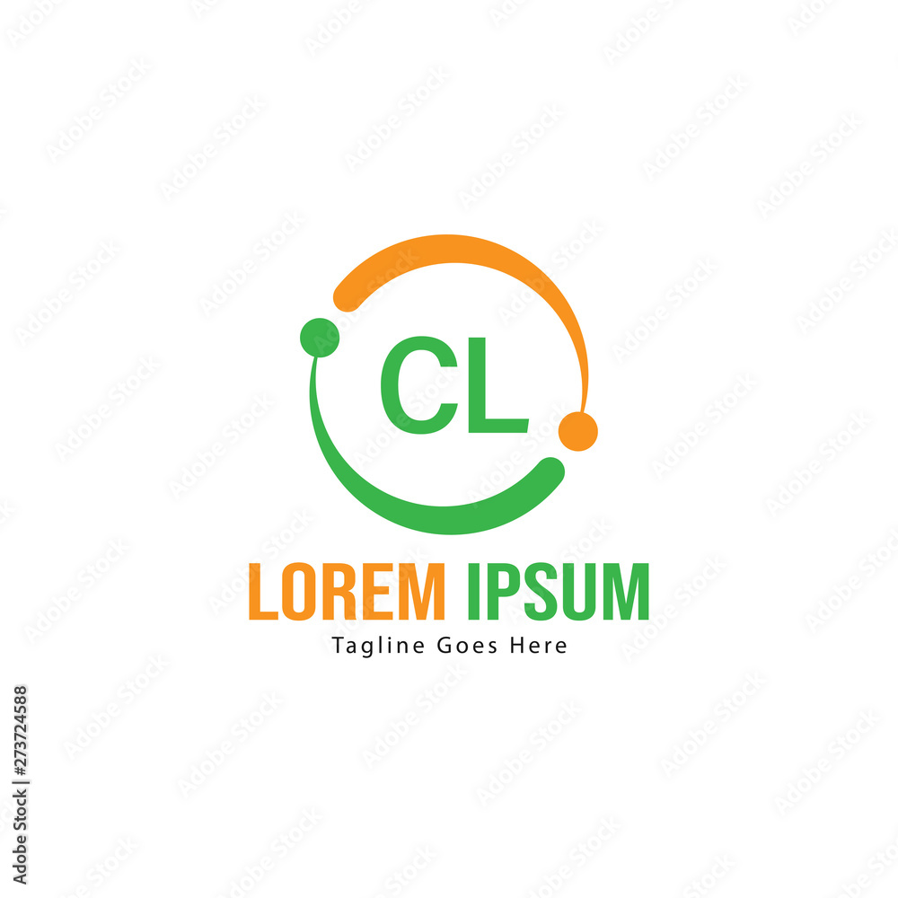 Initial CL logo template with modern frame. Minimalist CL letter logo vector illustration Initial CL logo template with modern frame. Minimalist CL letter logo vector illustration