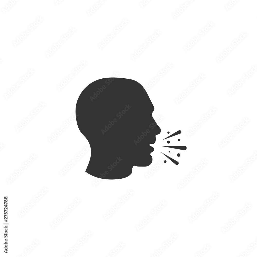 Cough icon in simple design. Vector illustration Stock Illustration ...