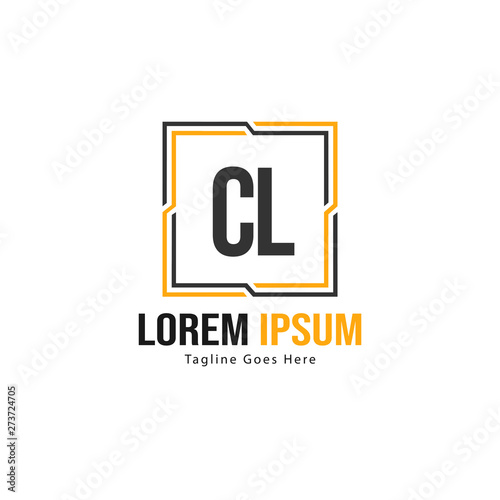 Initial CL logo template with modern frame. Minimalist CL letter logo vector illustration