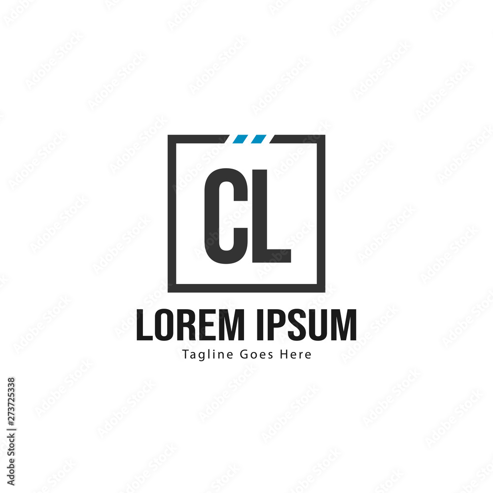 Initial CL logo template with modern frame. Minimalist CL letter logo vector illustration