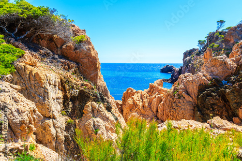 Beautiful rocks and sea cove at Cala Aigua, Costa Brava, Spain