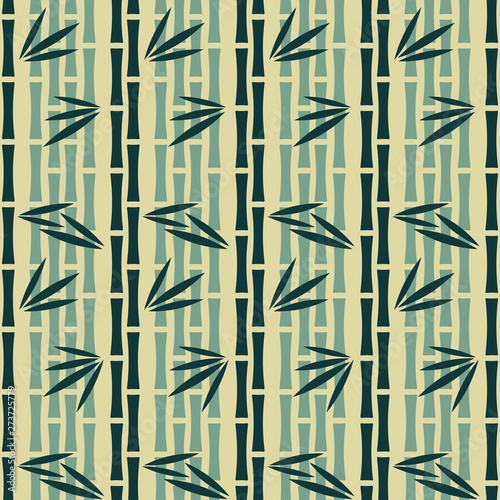 Fototapeta Naklejka Na Ścianę i Meble -  Abstract pattern of green bamboo stalks. Seamless vector illustration