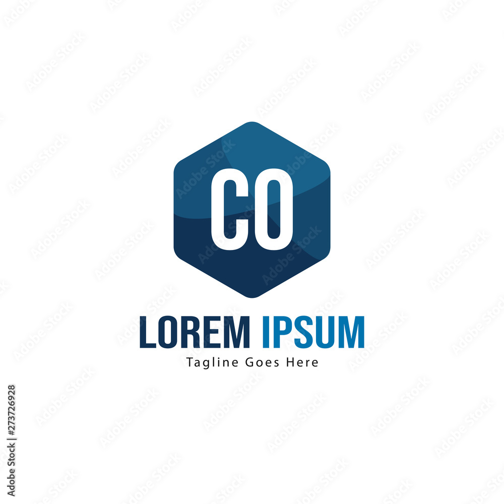 Initial CO logo template with modern frame. Minimalist CO letter logo vector illustration Initial CO logo template with modern frame. Minimalist CO letter logo vector illustration