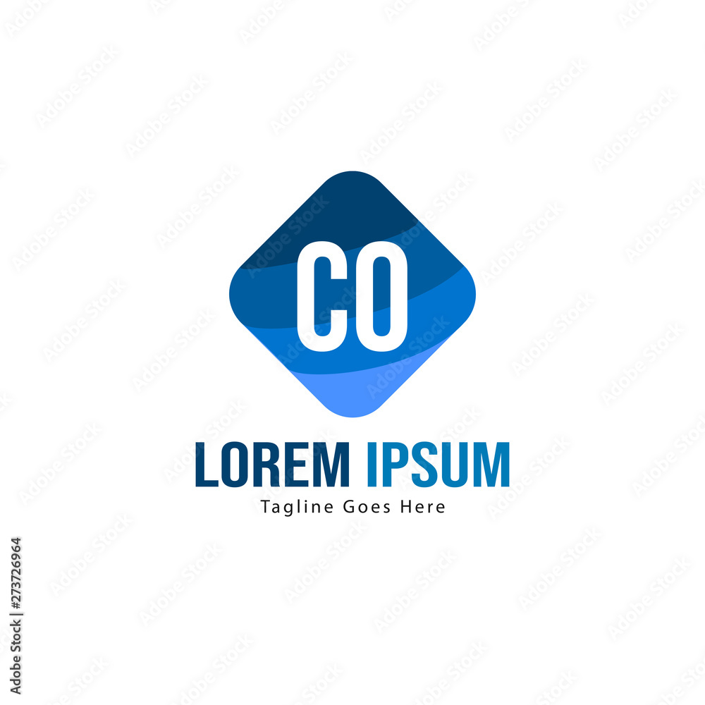 Initial CO logo template with modern frame. Minimalist CO letter logo vector illustration Initial CO logo template with modern frame. Minimalist CO letter logo vector illustration