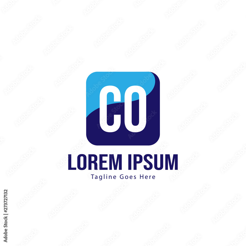 Initial CO logo template with modern frame. Minimalist CO letter logo vector illustration Initial CO logo template with modern frame. Minimalist CO letter logo vector illustration