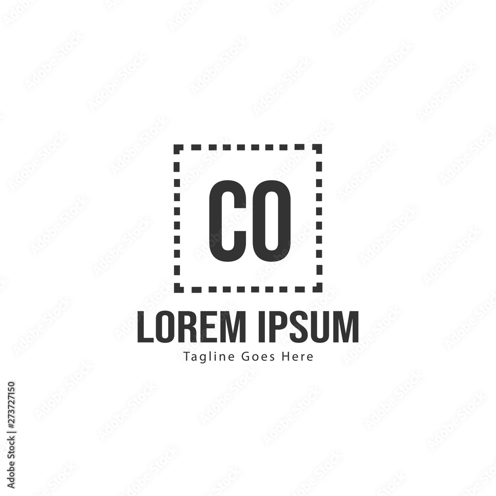 Initial CO logo template with modern frame. Minimalist CO letter logo vector illustration Initial CO logo template with modern frame. Minimalist CO letter logo vector illustration