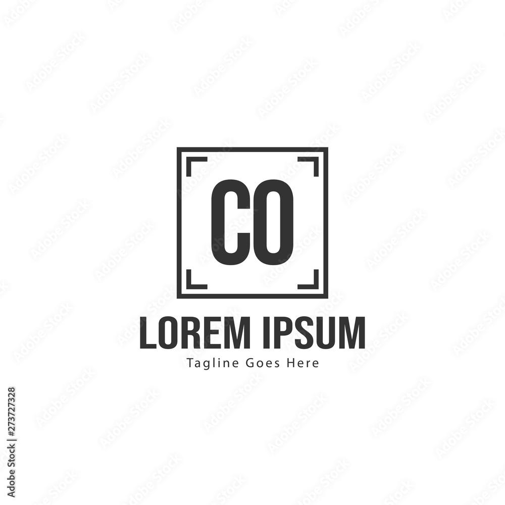 Initial CO logo template with modern frame. Minimalist CO letter logo vector illustration Initial CO logo template with modern frame. Minimalist CO letter logo vector illustration