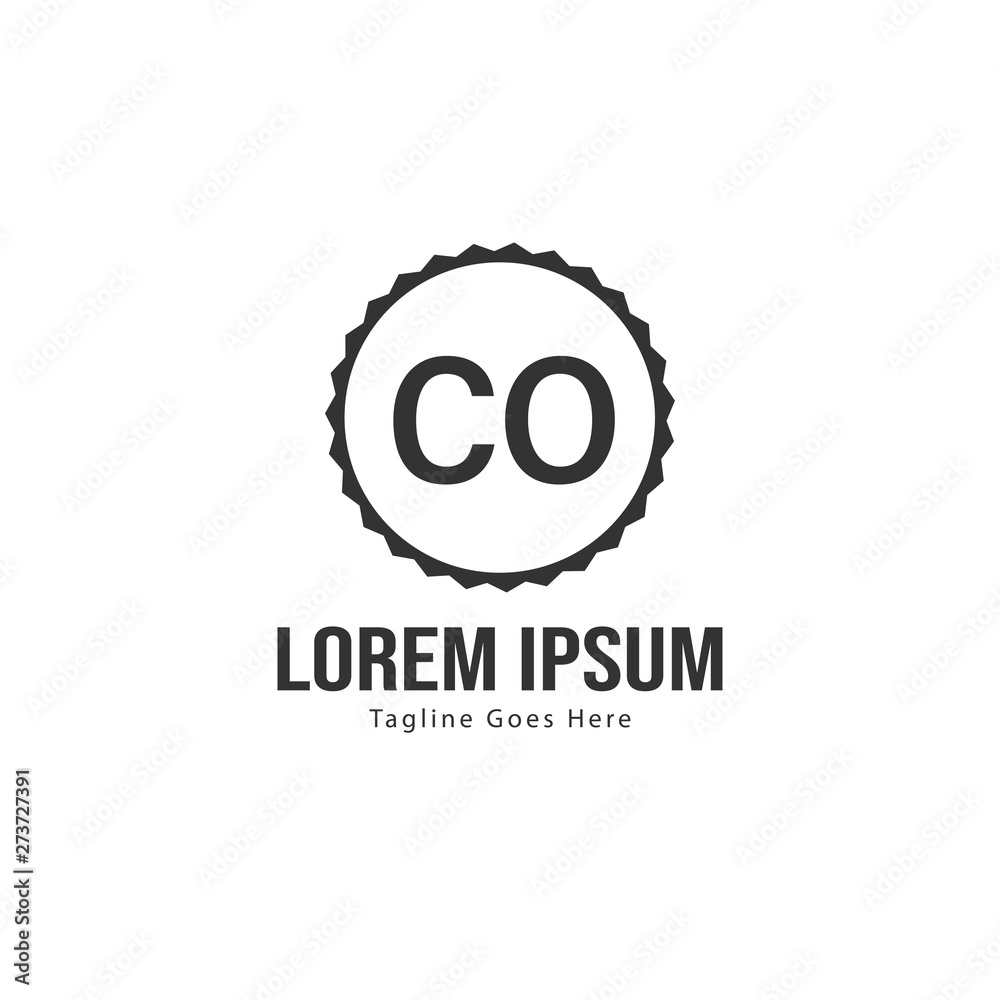 Initial CO logo template with modern frame. Minimalist CO letter logo vector illustration Initial CO logo template with modern frame. Minimalist CO letter logo vector illustration