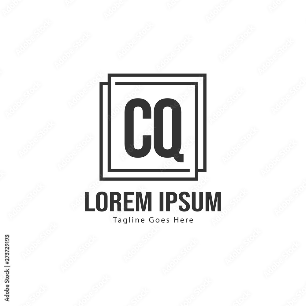 Initial CQ logo template with modern frame. Minimalist CQ letter logo vector illustration Initial CQ logo template with modern frame. Minimalist CQ letter logo vector illustration