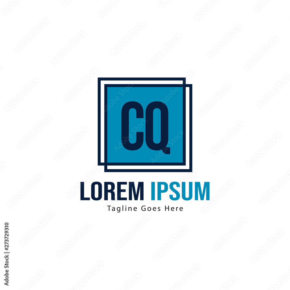Initial CQ logo template with modern frame. Minimalist CQ letter logo vector illustration Initial CQ logo template with modern frame. Minimalist CQ letter logo vector illustration