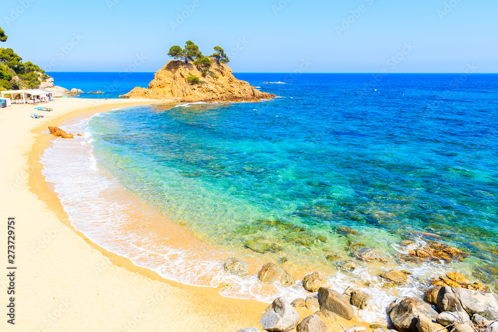 Stunning sandy beach at Cap Roig, Costa Brava, Spain