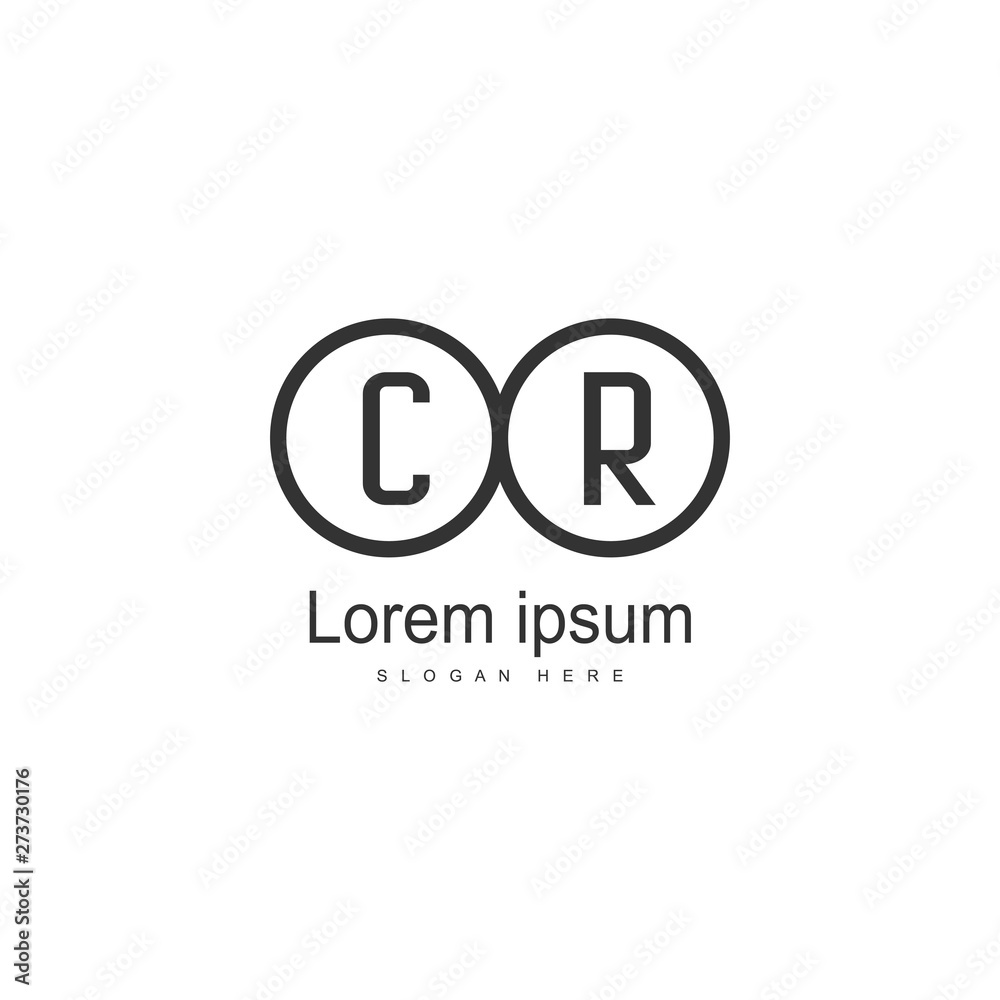 Initial CR logo template with modern frame. Minimalist CR letter logo vector illustration Initial CR logo template with modern frame. Minimalist CR letter logo vector illustration