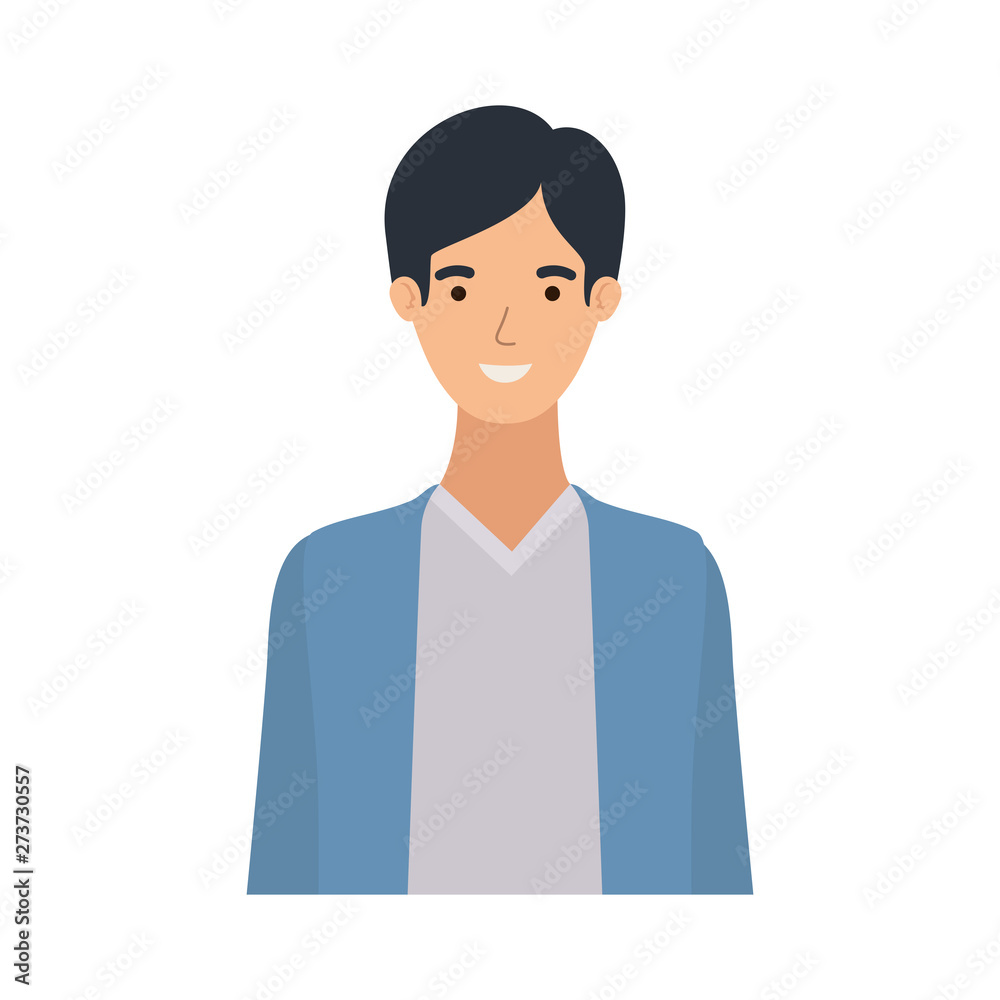 young man in white background avatar character young man in white background avatar character