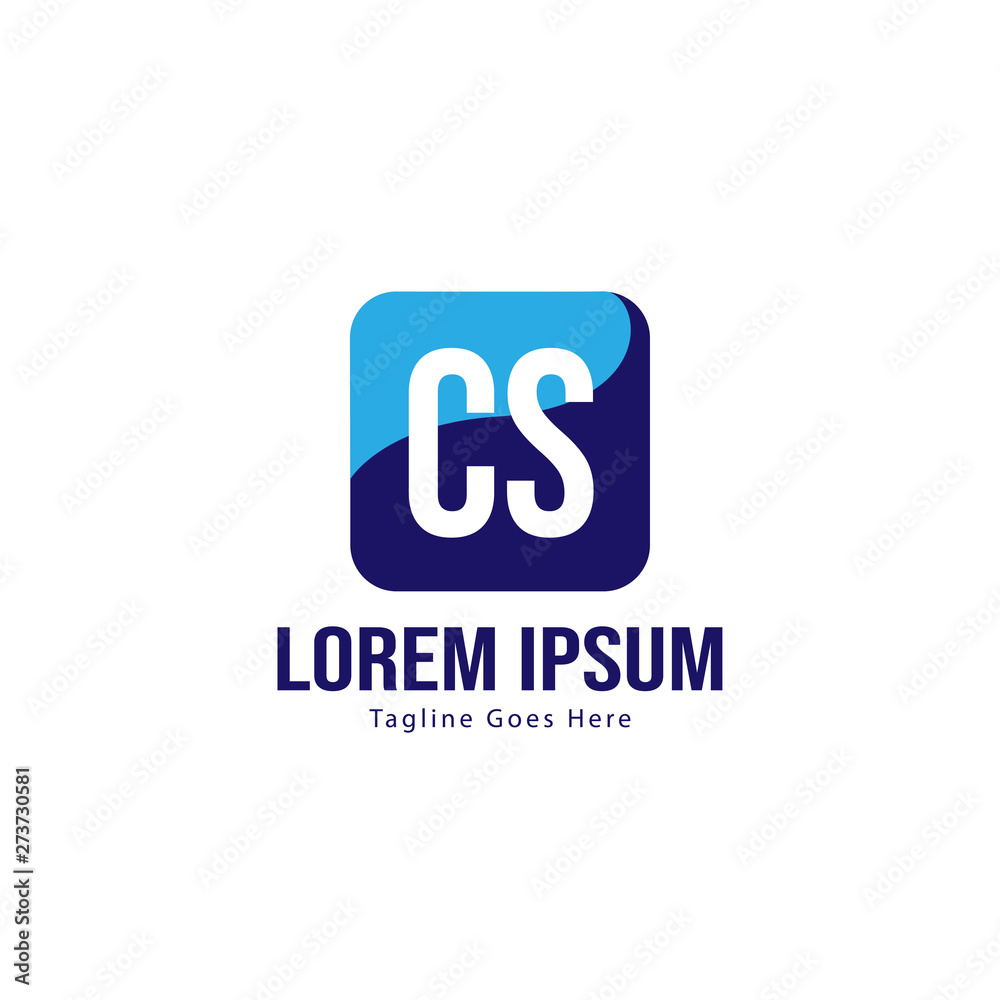 Initial CS logo template with modern frame. Minimalist CS letter logo vector illustration Initial CS logo template with modern frame. Minimalist CS letter logo vector illustration
