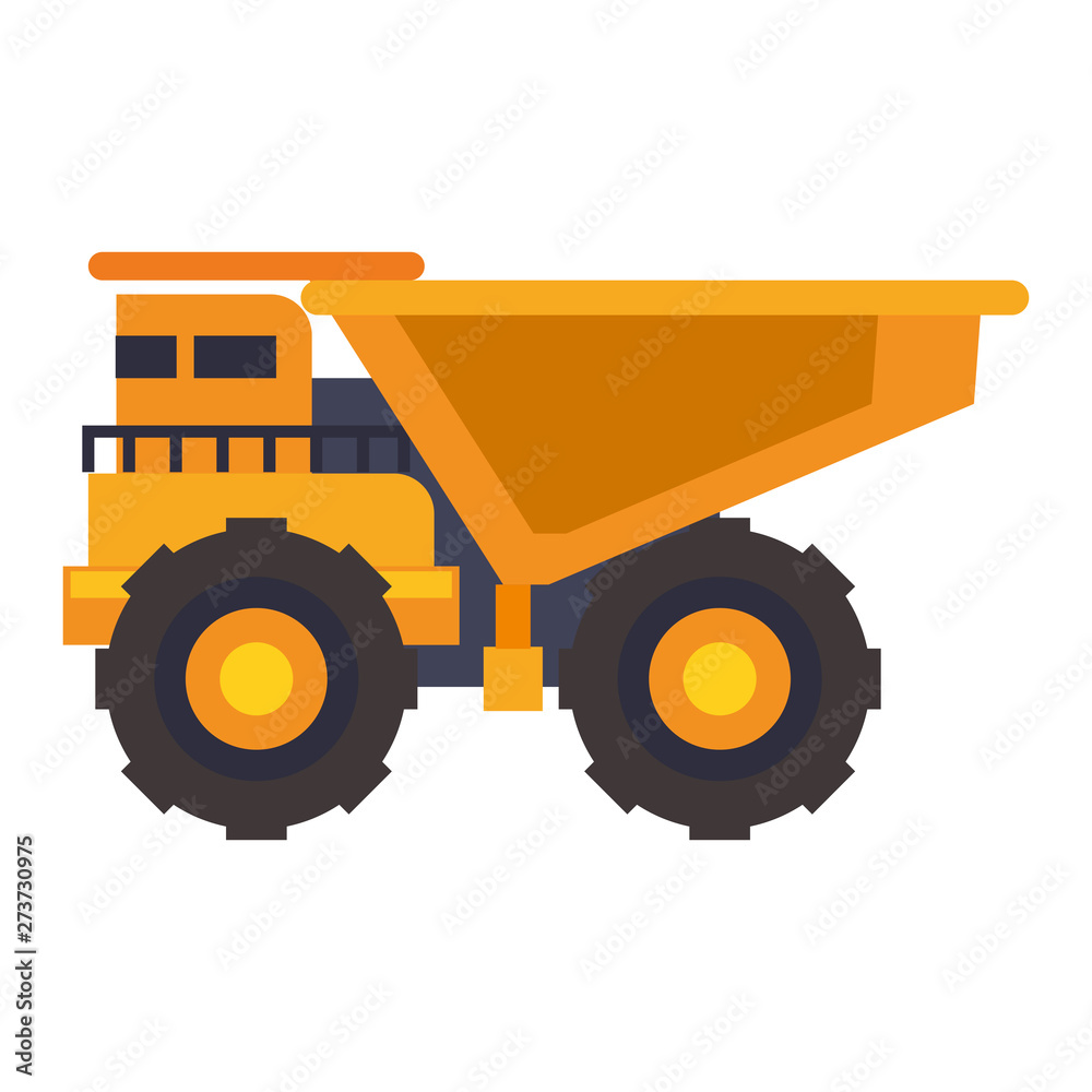 Mining vehicle machinery isolated sideview Mining vehicle machinery isolated sideview