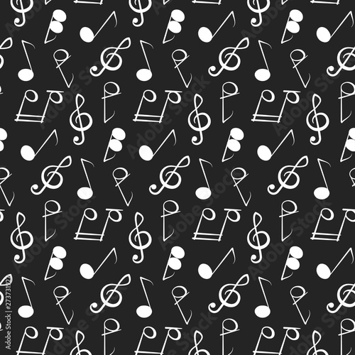 Seamless pattern with music notes.