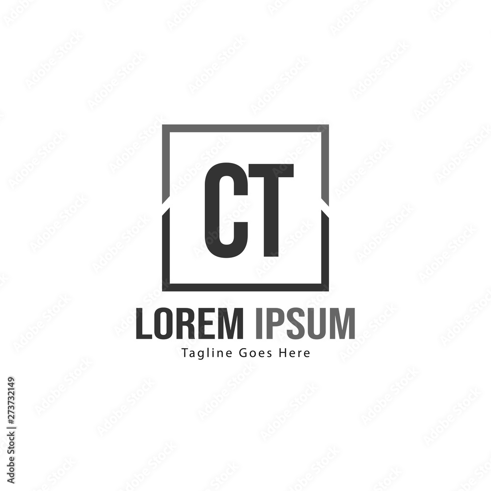 Initial CT logo template with modern frame. Minimalist CT letter logo vector illustration Initial CT logo template with modern frame. Minimalist CT letter logo vector illustration
