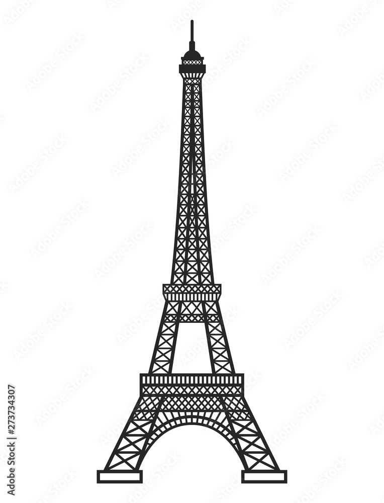Eifel tower silhouette. Vector illustration