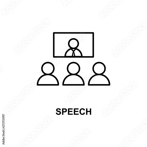 online business speech icon. Element of conference with description icon for mobile concept and web apps. Outline online business speech icon can be used for web and mobile