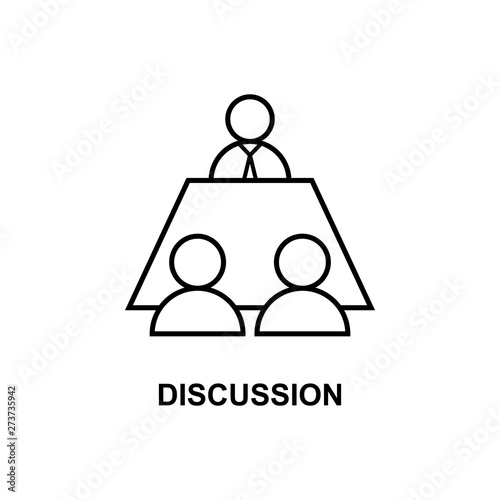 business discussion icon. Element of conference with description icon for mobile concept and web apps. Outline business discussion icon can be used for web and mobile