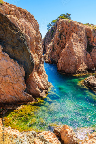 Beautiful rocks and sea cove at Cala Aigua, Costa Brava, Spain
