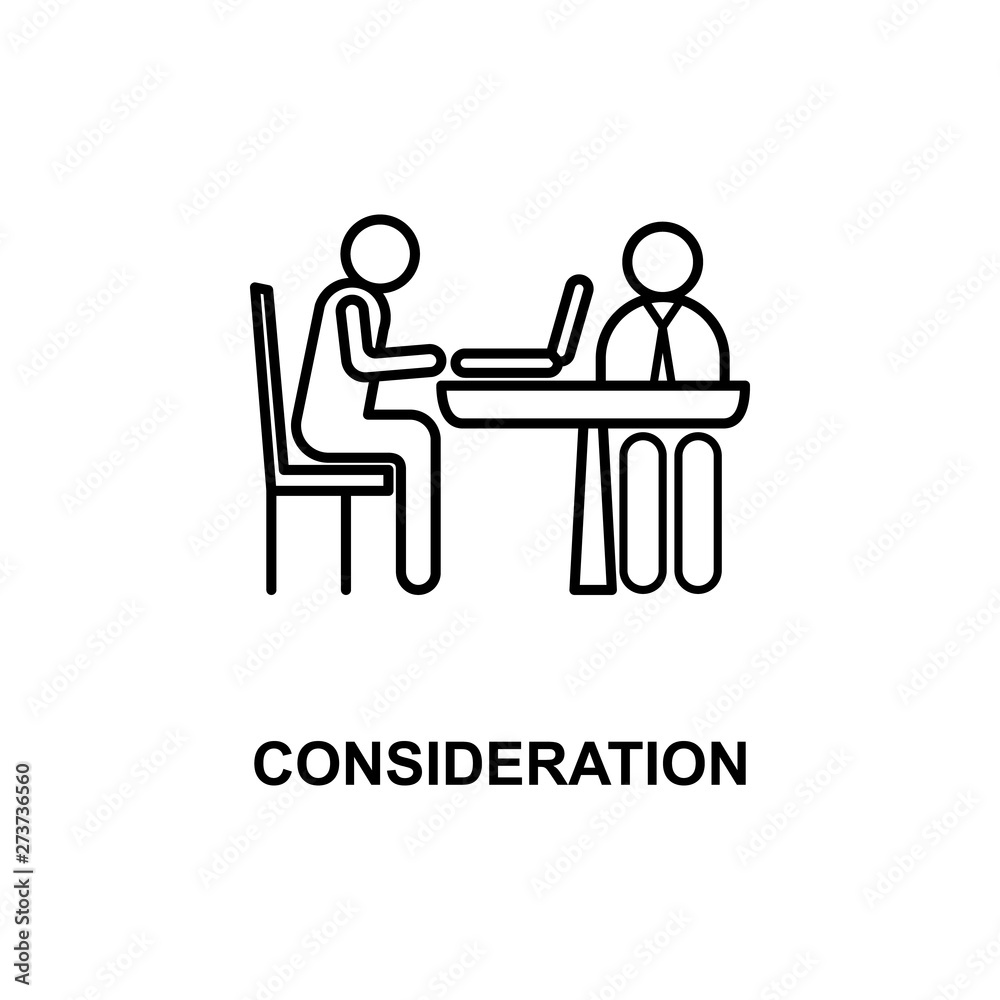 business consideration icon. Element of conference with description icon for mobile concept and web apps. Outline business consideration icon can be used for web and mobile business consideration icon. Element of conference with description icon for mobile concept and web apps. Outline business consideration icon can be used for web and mobile