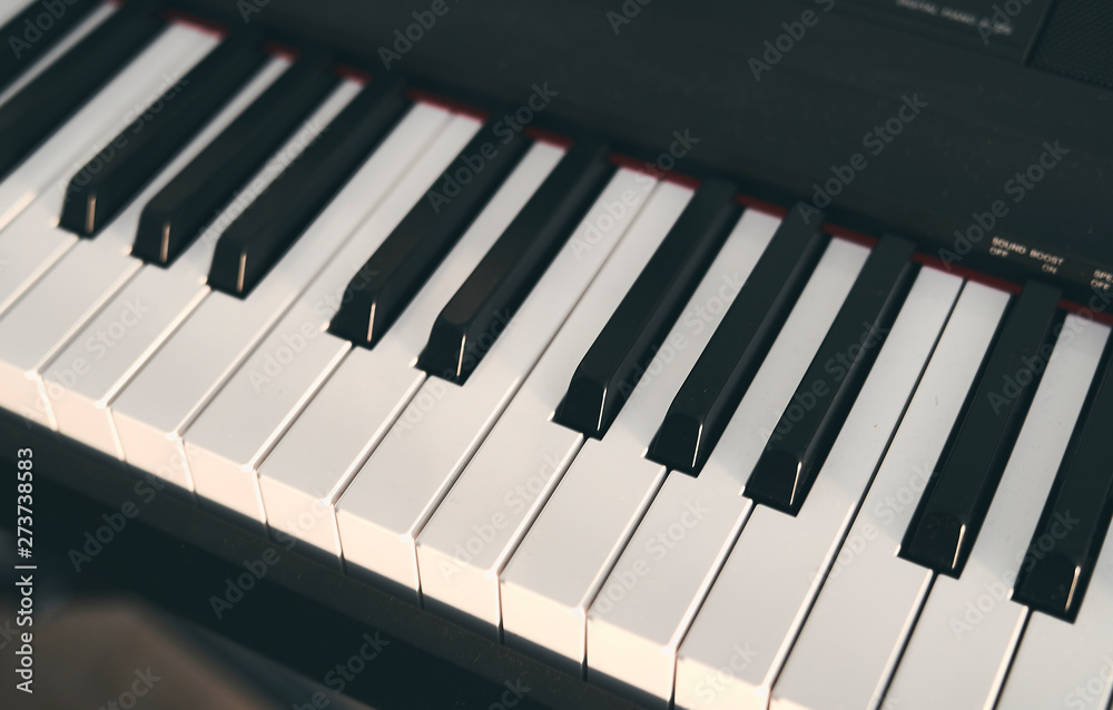 Piano keyboard close up Piano keyboard close up