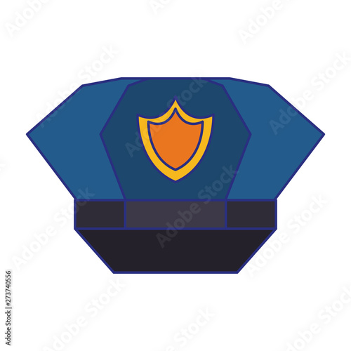 Free Download Police cap with badge symbol isolated blue lines - GFXLoad