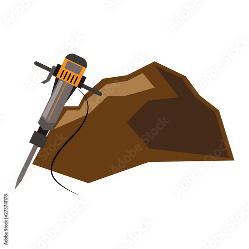 Mining drill and rocks work equipment