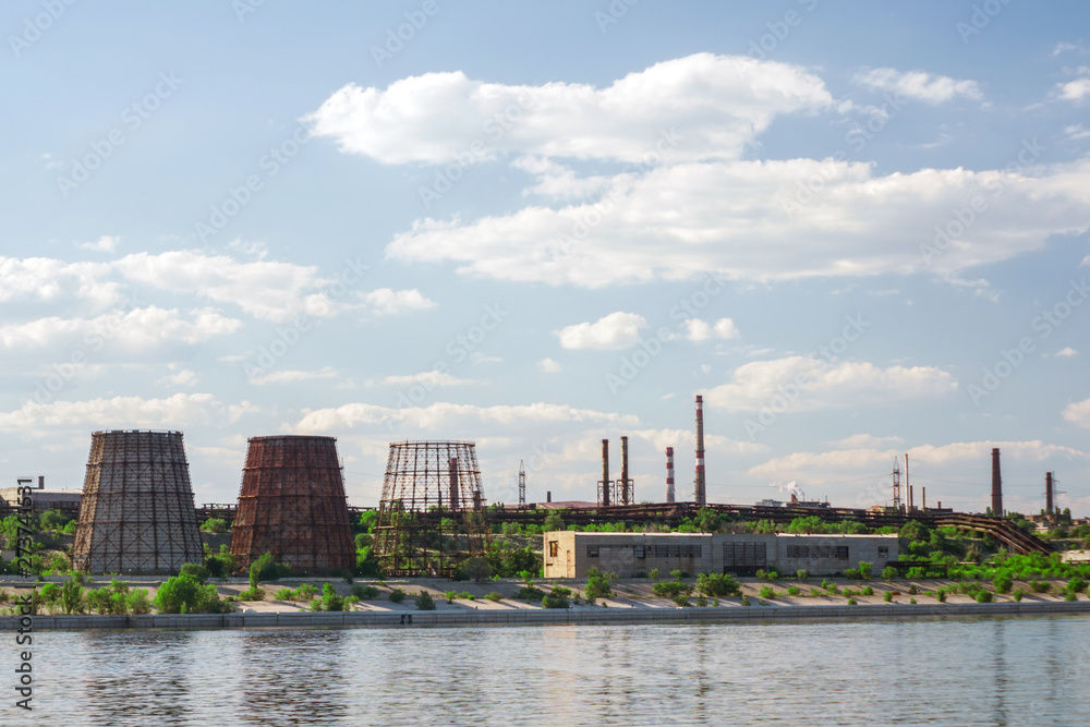 factory plant view from the river