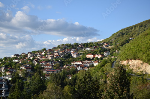 Distant view of mountain village. © Lidija