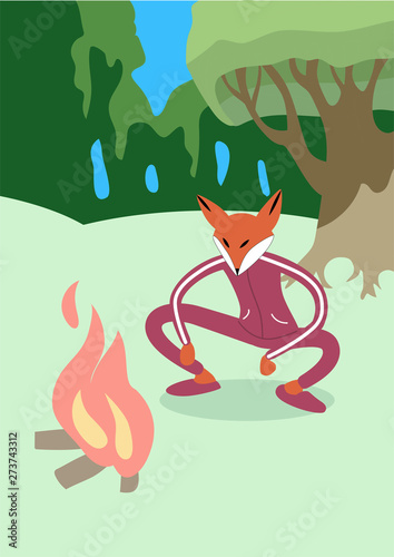 The coolest Fox in the forest fire clearing the rest