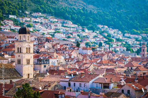 Scenic view to the houses and neighbood of Dubrovnik photo