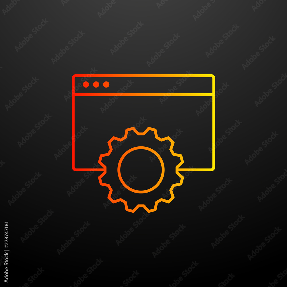 gear and browser nolan icon. Elements of startup set. Simple icon for websites, web design, mobile app, info graphics gear and browser nolan icon. Elements of startup set. Simple icon for websites, web design, mobile app, info graphics